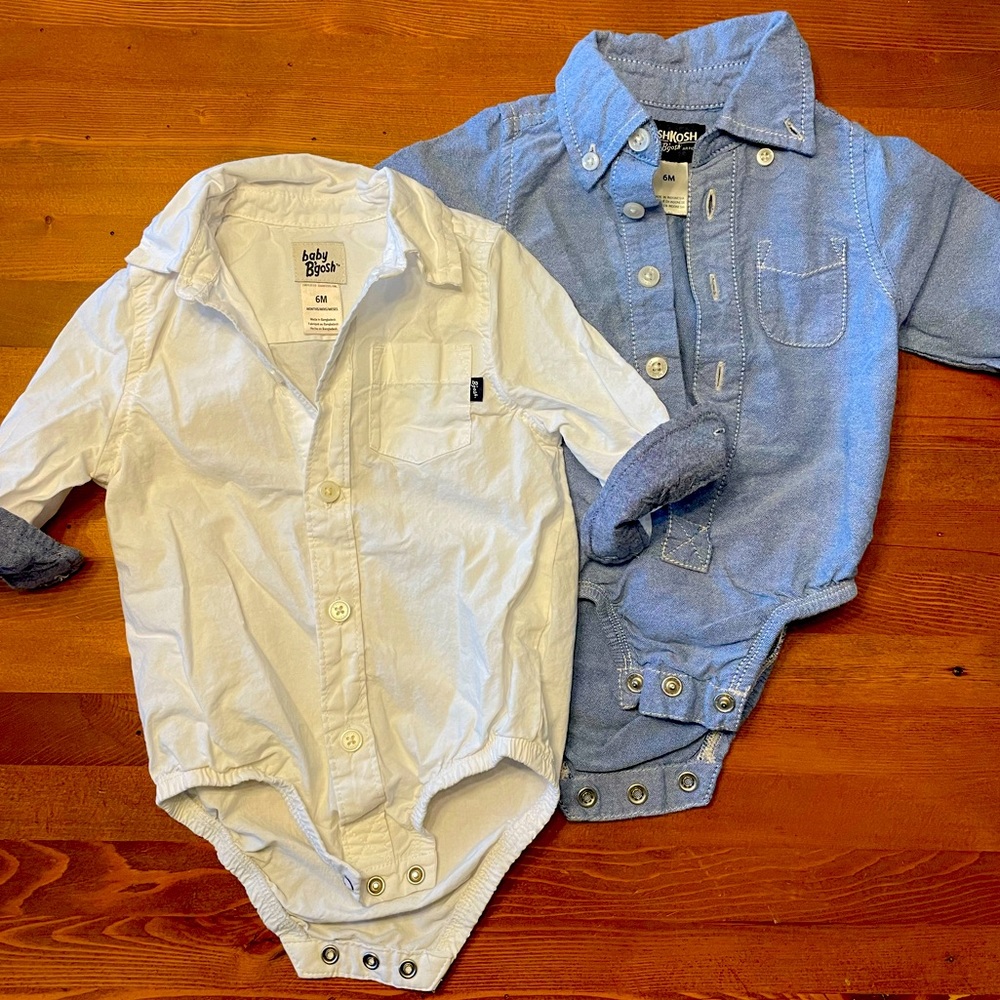 SOLD! OSHKOSH | Infant collared button front bodysuit 6m EUC